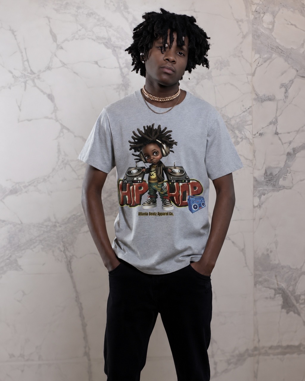 DJ Hip Hop — Gray T-Shirt, Adult apparel