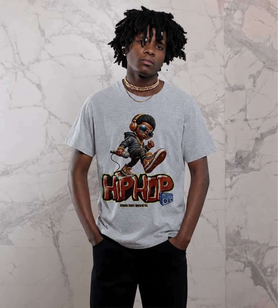 Drops the Mic Hip Hop — Gray T-Shirt, Adult apparel