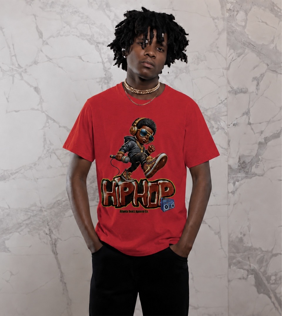Drops the Mic Hip Hop — Red T-Shirt, Adult apparel