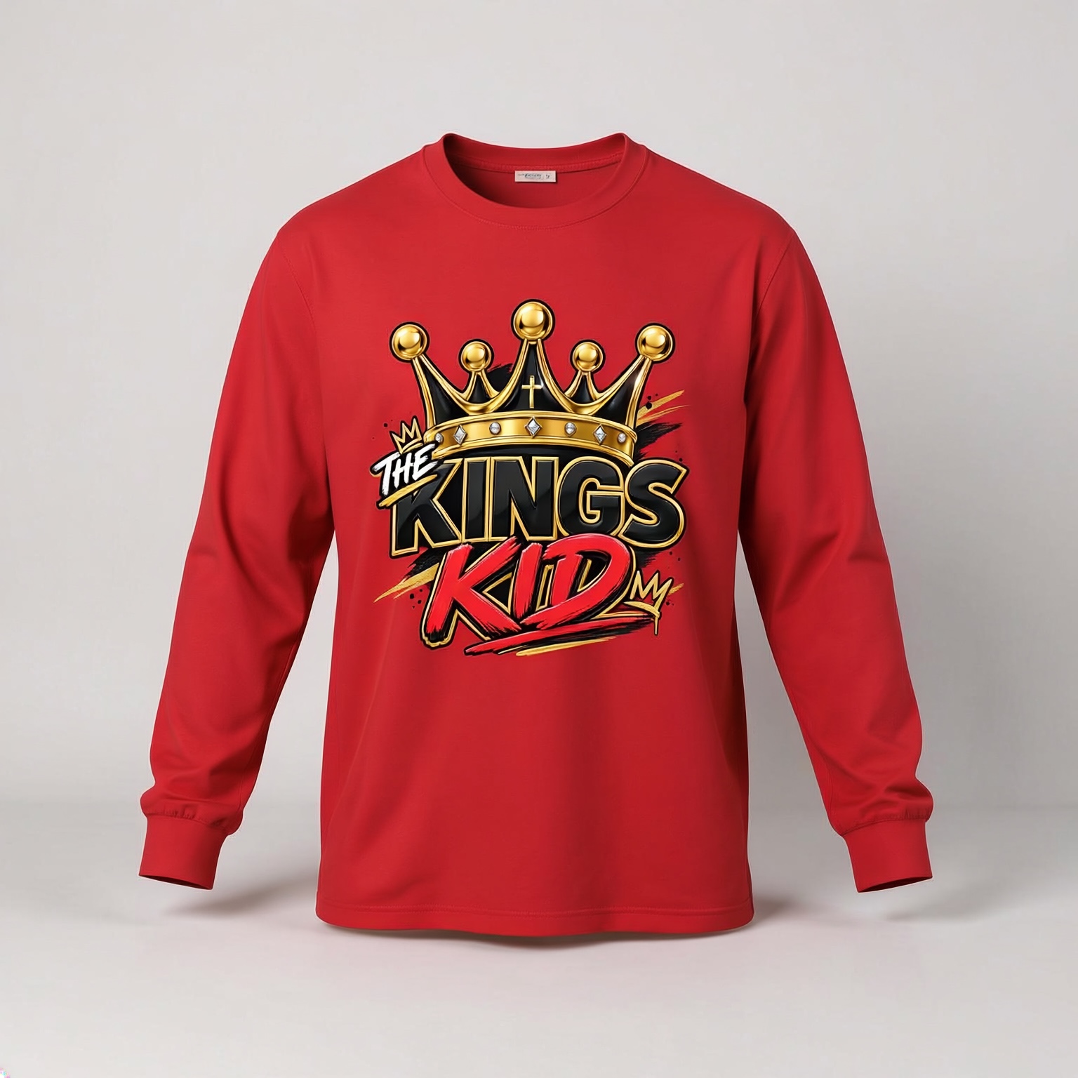 The King’s Kid — Red Long Sleeve, Adult apparel